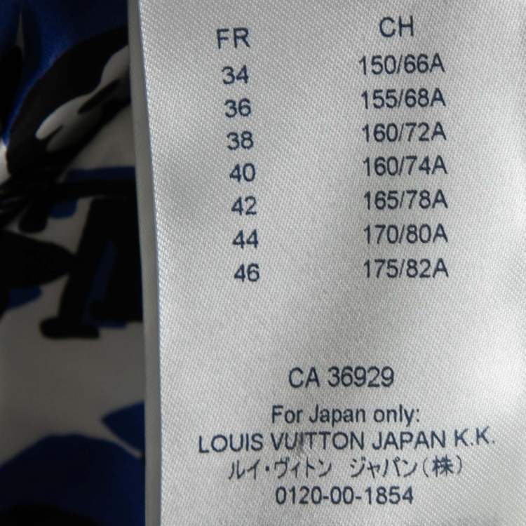 Pre Owned Louis Vuitton White and Blue Monogram Print Synthetic Track Pant S