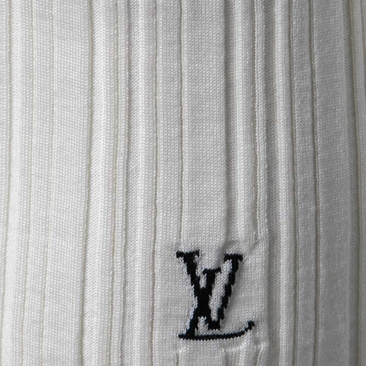 Pre Owned Louis Vuitton Cream Wool Boat Neck Top L