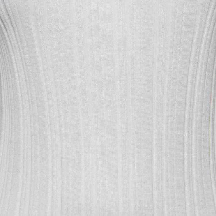 Pre Owned Louis Vuitton Cream Wool Boat Neck Top L