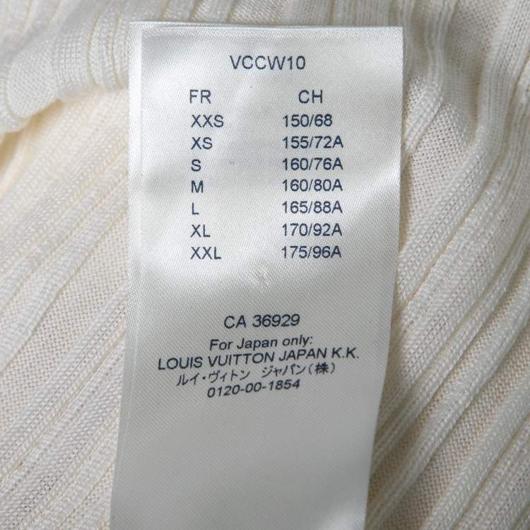 Pre Owned Louis Vuitton Cream Wool Boat Neck Top L