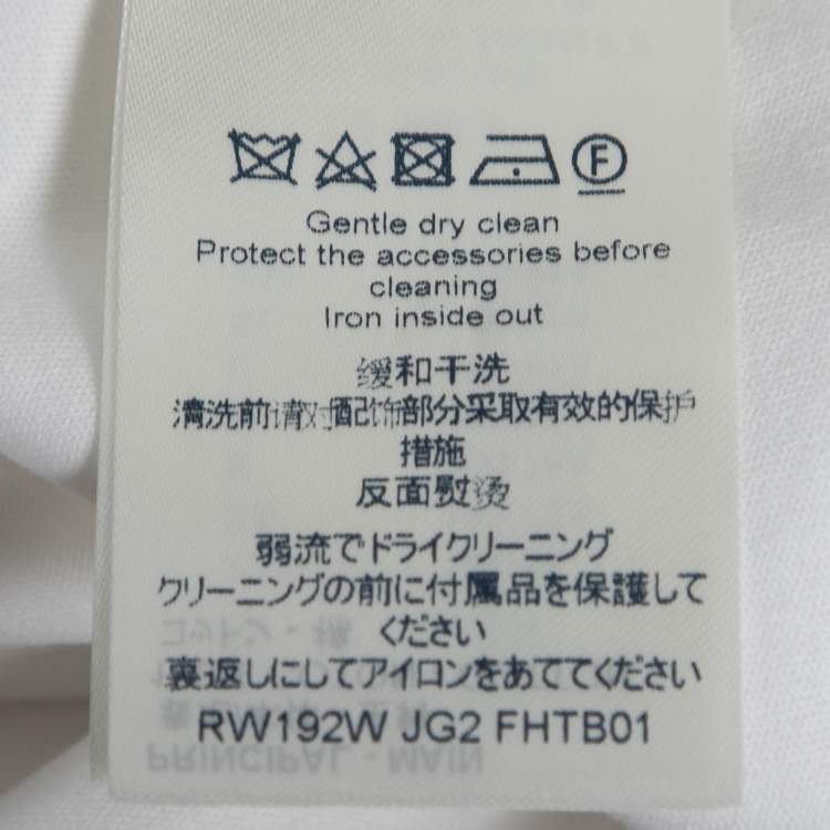 Pre Owned Louis Vuitton White Cotton Embellished Mock Neck Blouse M