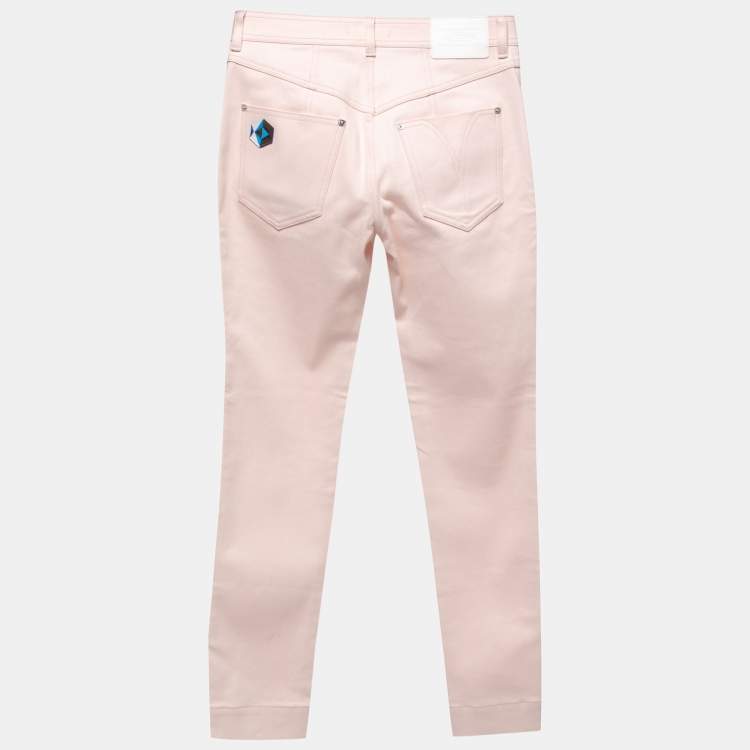 Louis Vuitton Pink Denim Patch Detail Jeans M Waist 29