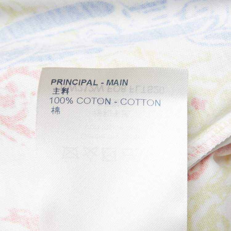 Pre Owned Louis Vuitton White Chain Printed Cotton Half Sleeve Crew Neck T-Shirt S