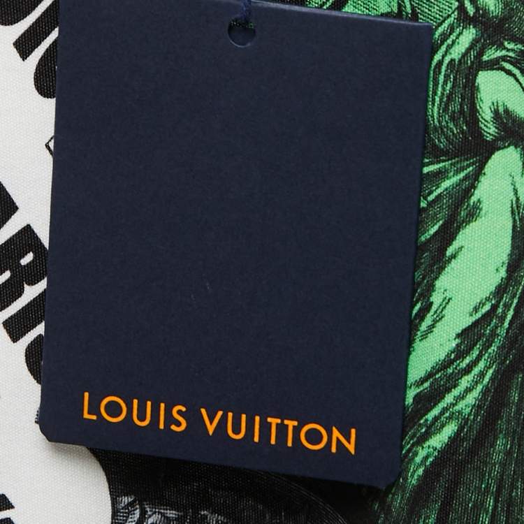 Pre Owned Louis Vuitton Fornasetti Off-White Logo Vase Printed Cotton Half Sleeve Chain Detail Crew Neck T-Shirt S