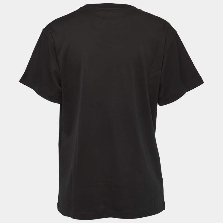 مملوكة مسبقًا Louis Vuitton Black Cosmic Volleyball Print Cotton Crew Neck Half Sleeve T-Shirt L