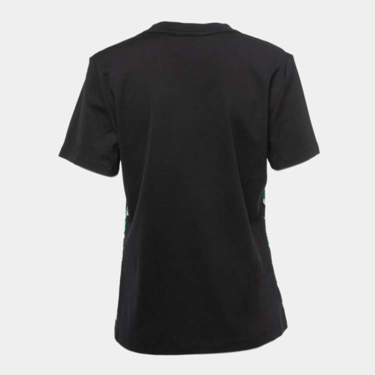 Louis Vuitton Black Abstract Print Silk & Cotton Crew Neck Half Sleeve T- Shirt L Louis Vuitton