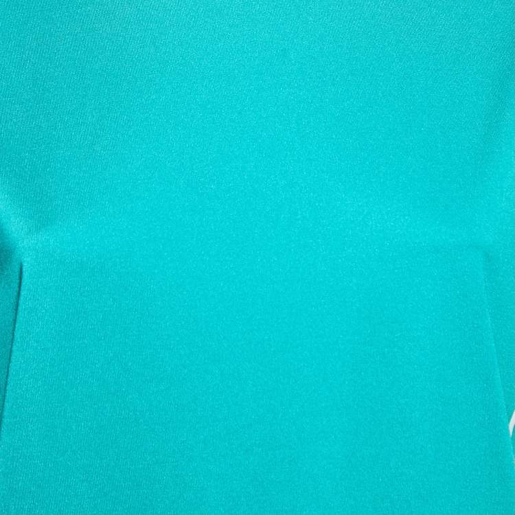 Pre Owned Louis Vuitton Green Logo Print Stretch Knit Crew Neck T-Shirt S