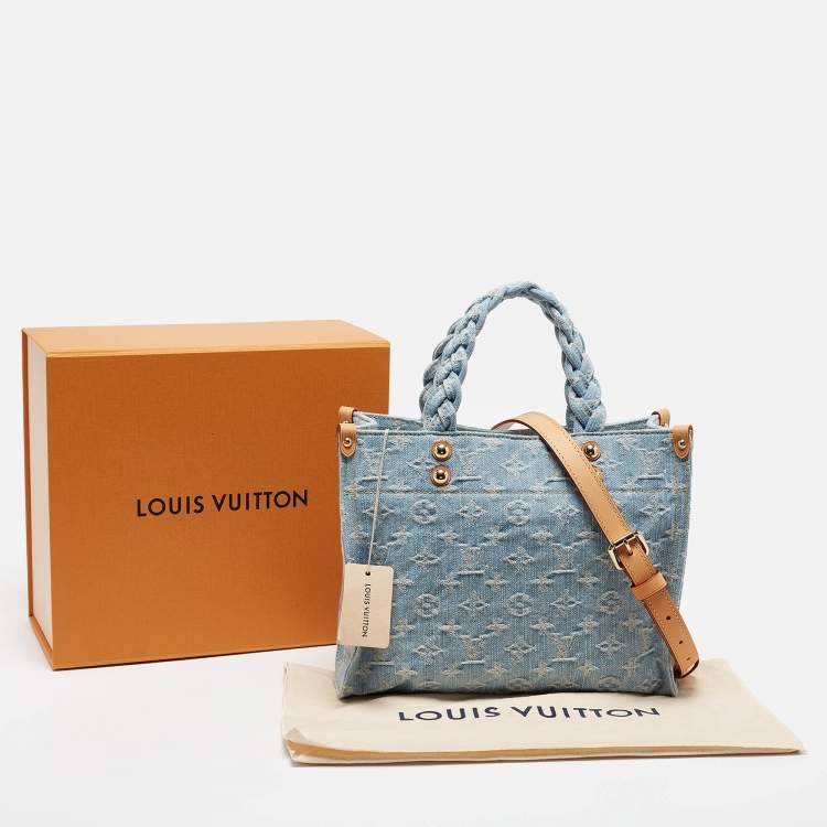 Pre Owned Louis Vuitton Sky Blue Monogram Denim Let Go PM Bag