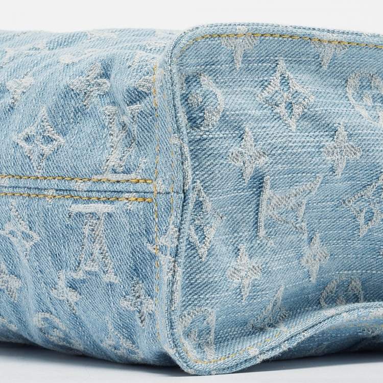 Pre Owned Louis Vuitton Sky Blue Monogram Denim Let Go PM Bag