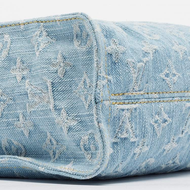 Pre Owned Louis Vuitton Sky Blue Monogram Denim Let Go PM Bag