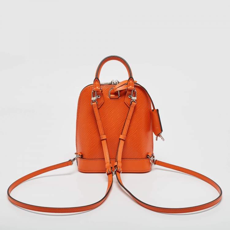 Pre Owned Louis Vuitton Orange Epi Leather Alma Backpack