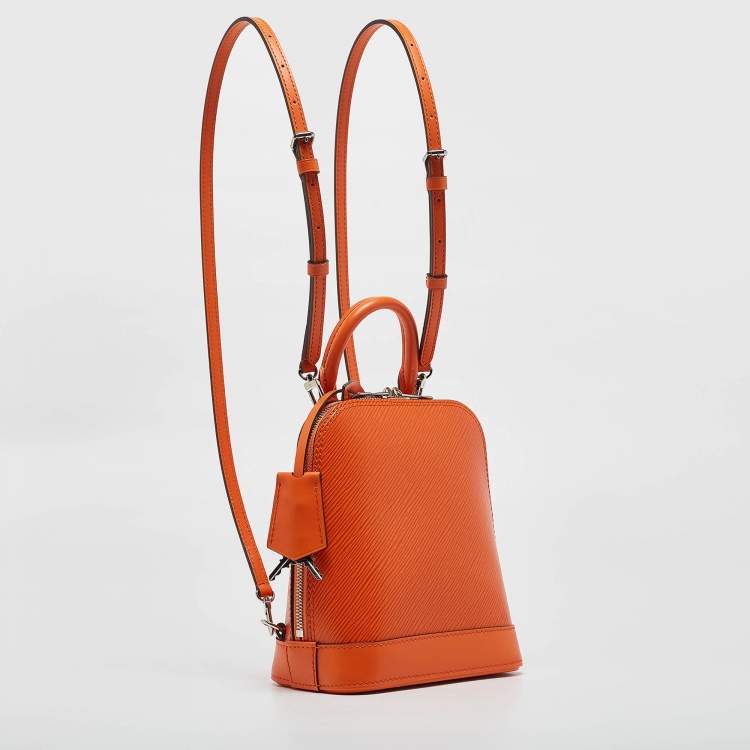 Pre Owned Louis Vuitton Orange Epi Leather Alma Backpack