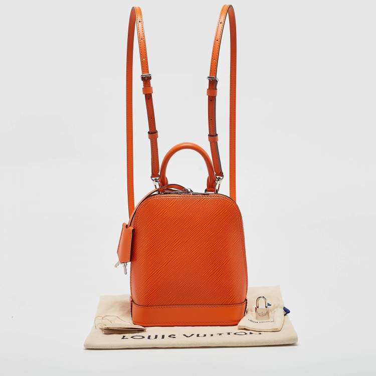 Pre Owned Louis Vuitton Orange Epi Leather Alma Backpack