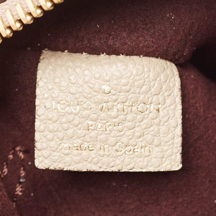 Pre Owned Louis Vuitton Tourterelle Monogram Giant Empreinte Leather Neverfull MM Bag