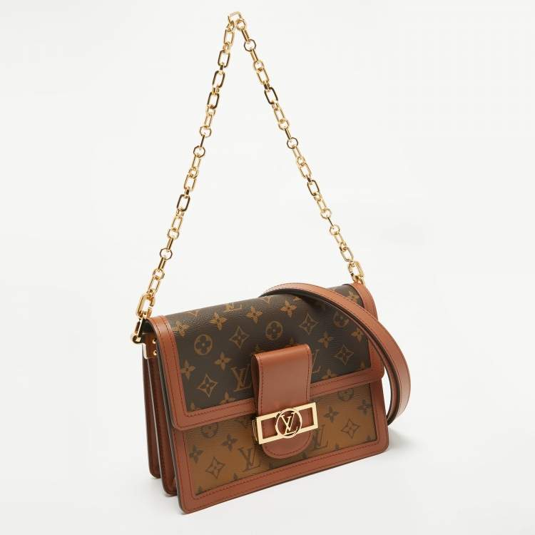 Pre Owned Louis Vuitton Monogram/Monogram Reverse Canvas Dauphine MM Bag