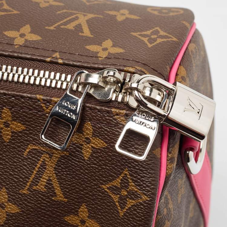 Pre Owned Louis Vuitton Fuchsia Monogram Canvas Keepall Bandouliere 50 Bag