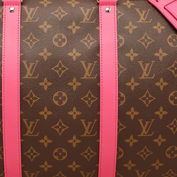 Pre Owned Louis Vuitton Fuchsia Monogram Canvas Keepall Bandouliere 50 Bag