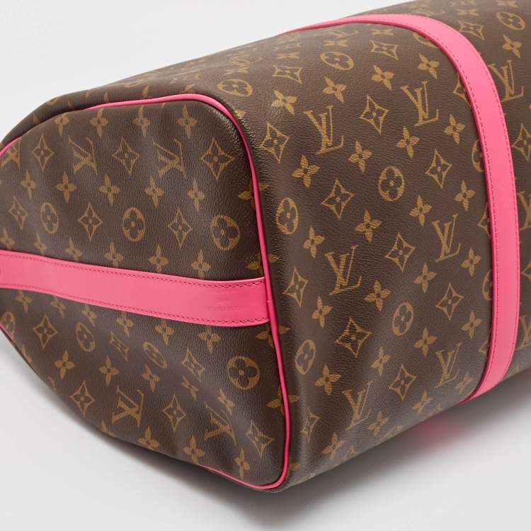 Pre Owned Louis Vuitton Fuchsia Monogram Canvas Keepall Bandouliere 50 Bag