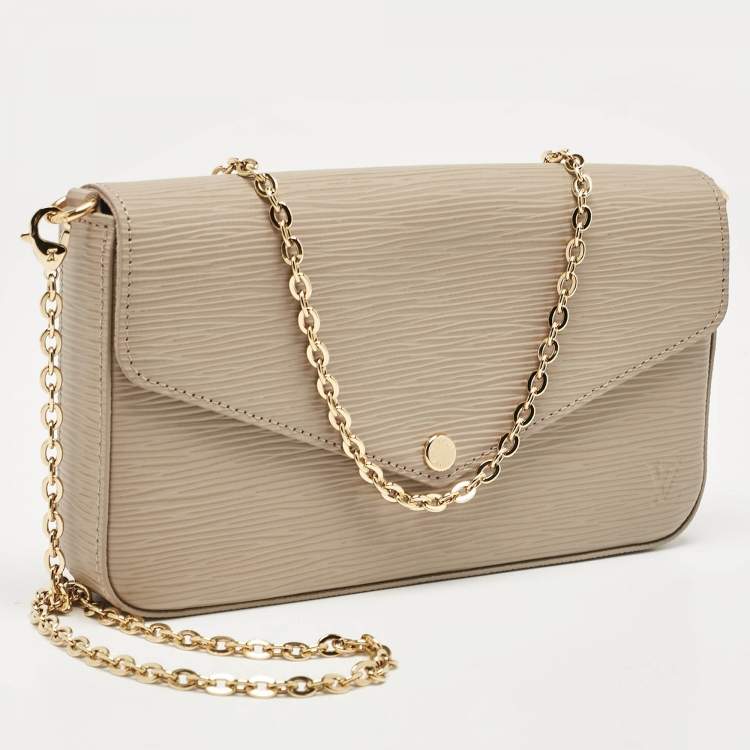 Pre Owned Louis Vuitton Galet Epi Leather Pochette Felicie Bag 
