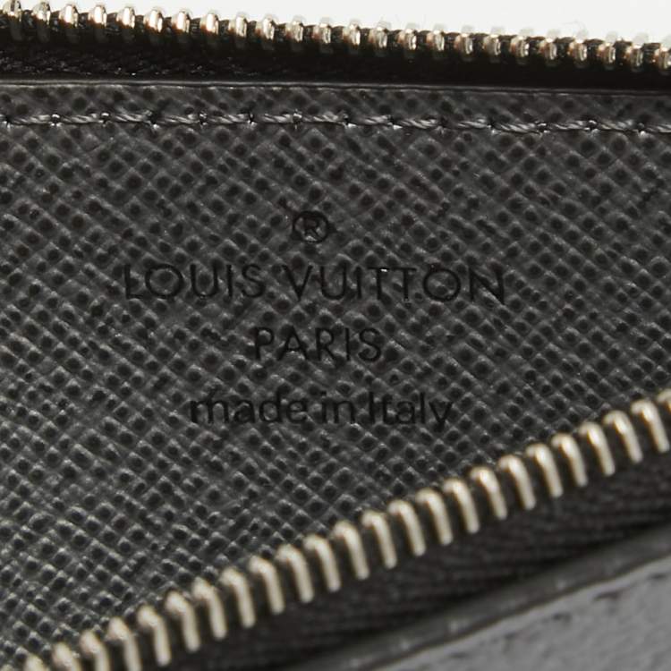 Pre Owned Louis Vuitton Silver Monogram Canvas and Taiga Leather Coin Card Holder
