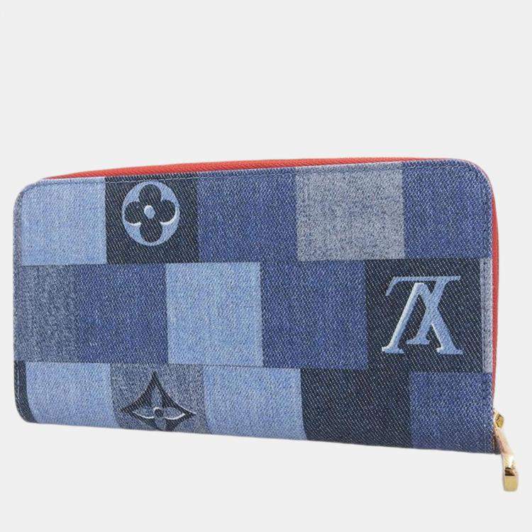 Pre Owned Louis Vuitton Blue Canvas Monogram Zippy Wallet