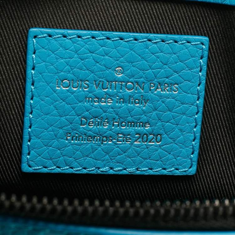 Pre Owned Louis Vuitton Turquoise Monogram Taurillon Leather Sac Plat Cross Bag