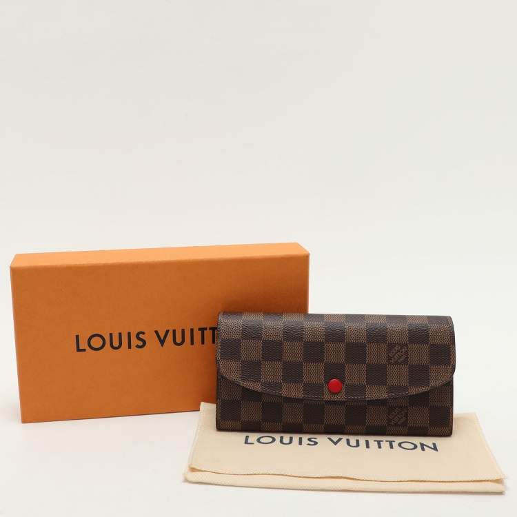 Pre Owned Louis Vuitton Damier Ebene Canvas Emilie Wallet