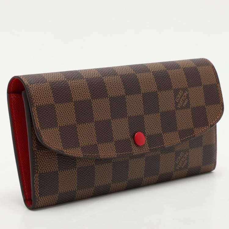 Pre Owned Louis Vuitton Damier Ebene Canvas Emilie Wallet