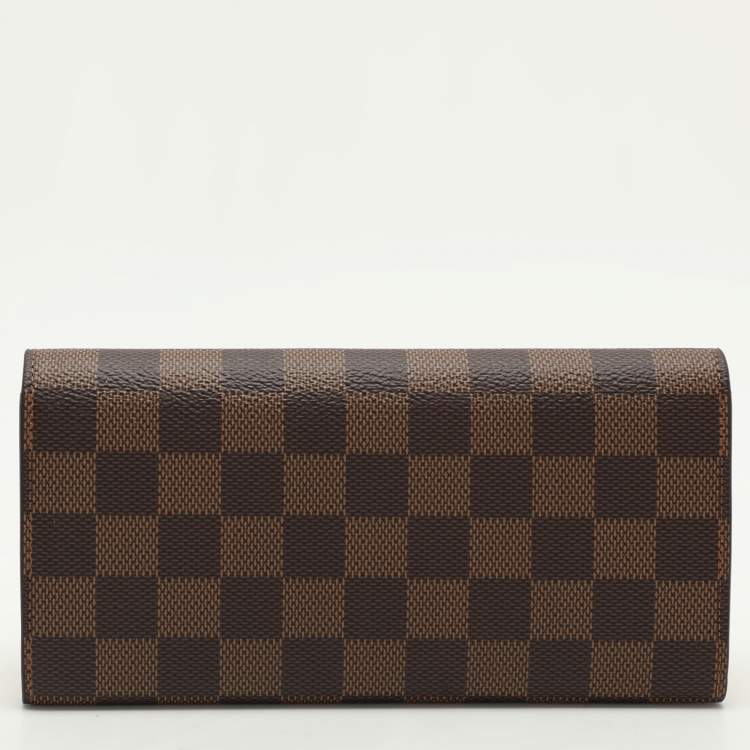 Pre Owned Louis Vuitton Damier Ebene Canvas Emilie Wallet
