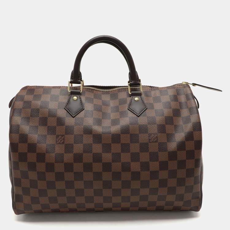 Pre Owned Louis Vuitton Damier Ebene Canvas Speedy 35 Bag
