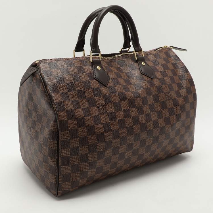 Pre Owned Louis Vuitton Damier Ebene Canvas Speedy 35 Bag