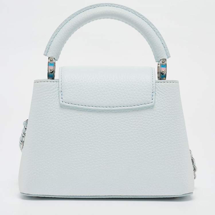 Pre Owned Louis Vuitton Blue Glacier Iridescent Taurillon Leather Mini Capucines Bag