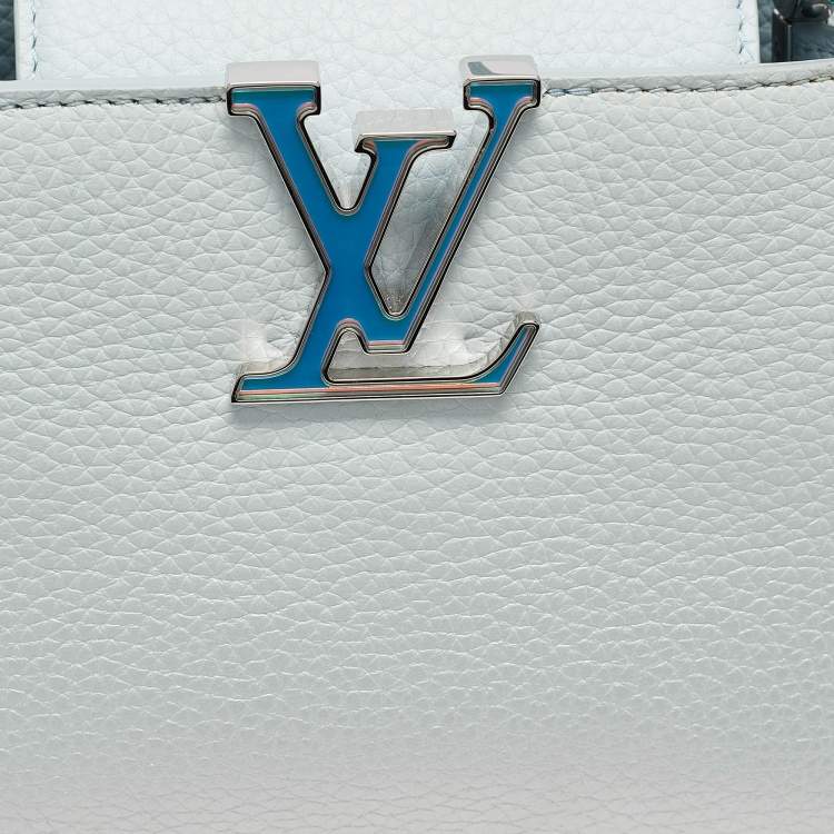 Pre Owned Louis Vuitton Blue Glacier Iridescent Taurillon Leather Mini Capucines Bag