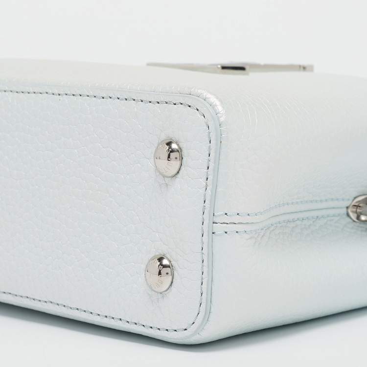Pre Owned Louis Vuitton Blue Glacier Iridescent Taurillon Leather Mini Capucines Bag