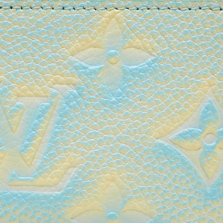 Pre Owned Louis Vuitton Vert D'eau Green Monogram Empreinte Leather Key Pouch 