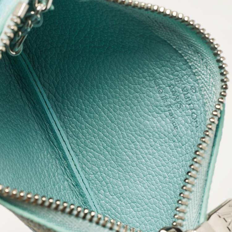 Pre Owned Louis Vuitton Vert D'eau Green Monogram Empreinte Leather Key Pouch 