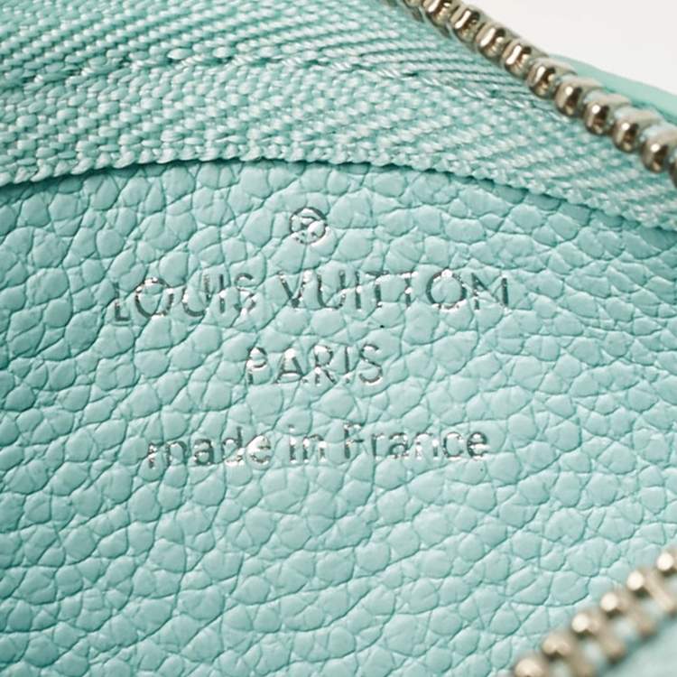 Pre Owned Louis Vuitton Vert D'eau Green Monogram Empreinte Leather Key Pouch 