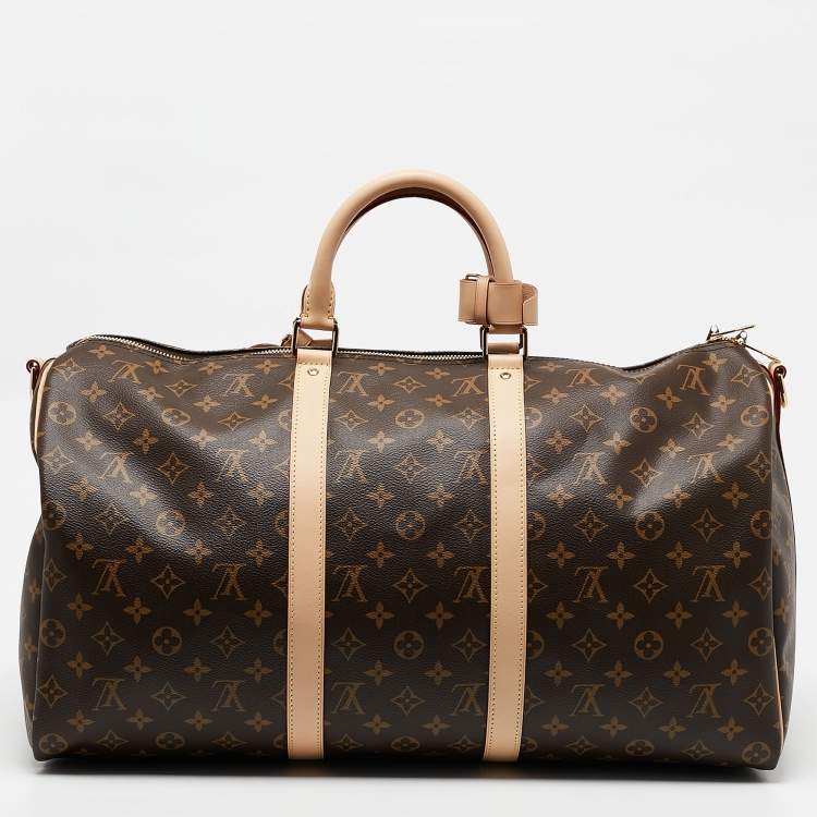 Pre Owned Louis Vuitton Monogram Canvas Keepall Bandouliere 50 Bag