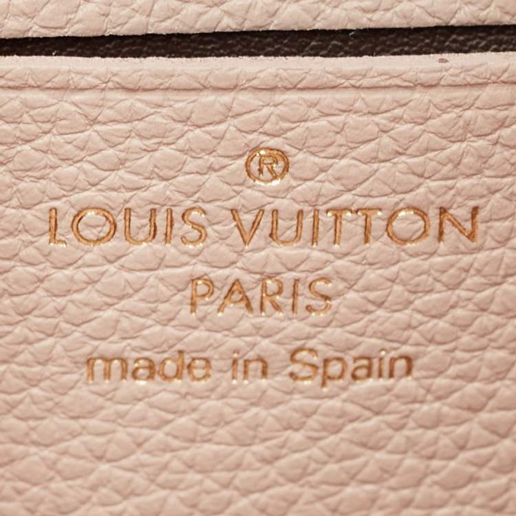 Pre Owned Louis Vuitton Greige Leather Nano Lockme Bucket Bag