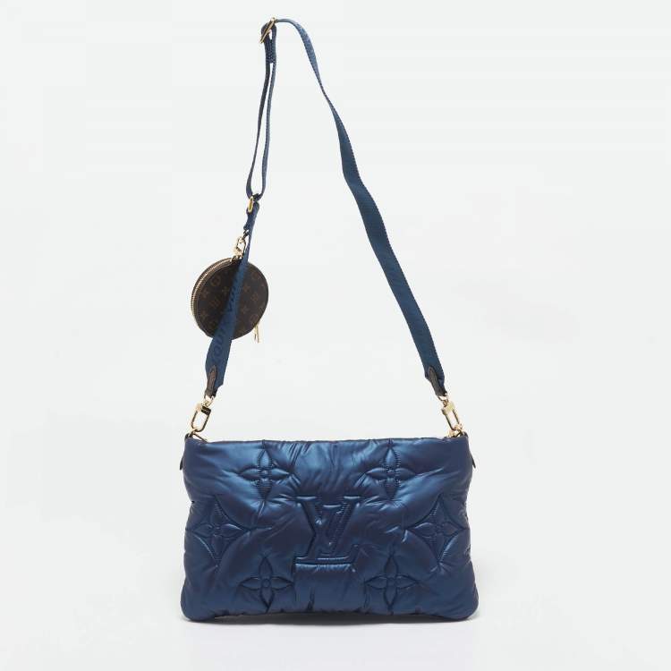 Pre Owned Louis Vuitton Navy Blue/Silver Monogram Pillow Econyl Maxi Multi Pochette Accessoires Bag