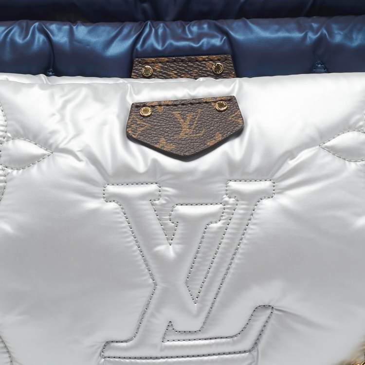 Pre Owned Louis Vuitton Navy Blue/Silver Monogram Pillow Econyl Maxi Multi Pochette Accessoires Bag