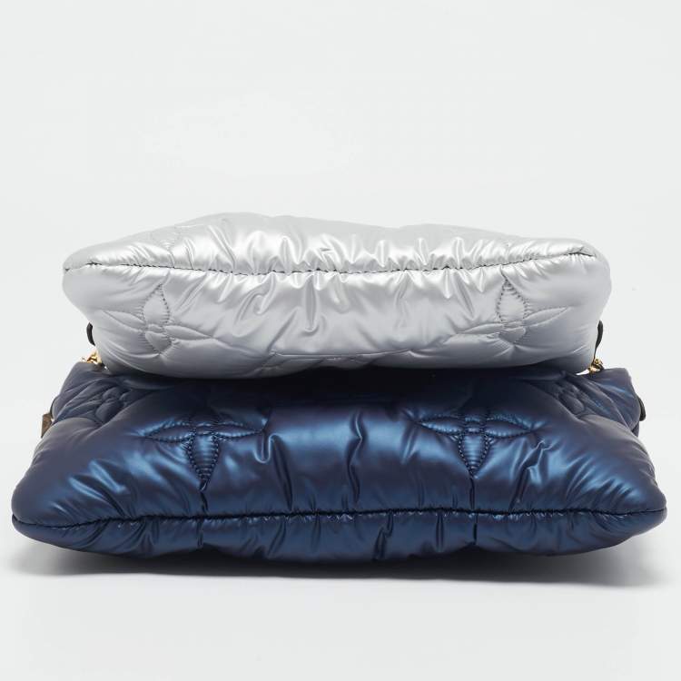 Pre Owned Louis Vuitton Navy Blue/Silver Monogram Pillow Econyl Maxi Multi Pochette Accessoires Bag