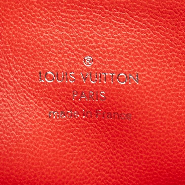 Pre Owned Louis Vuitton Metallic Teal Blue Monogram Embossed Leather Coussin PM Bag