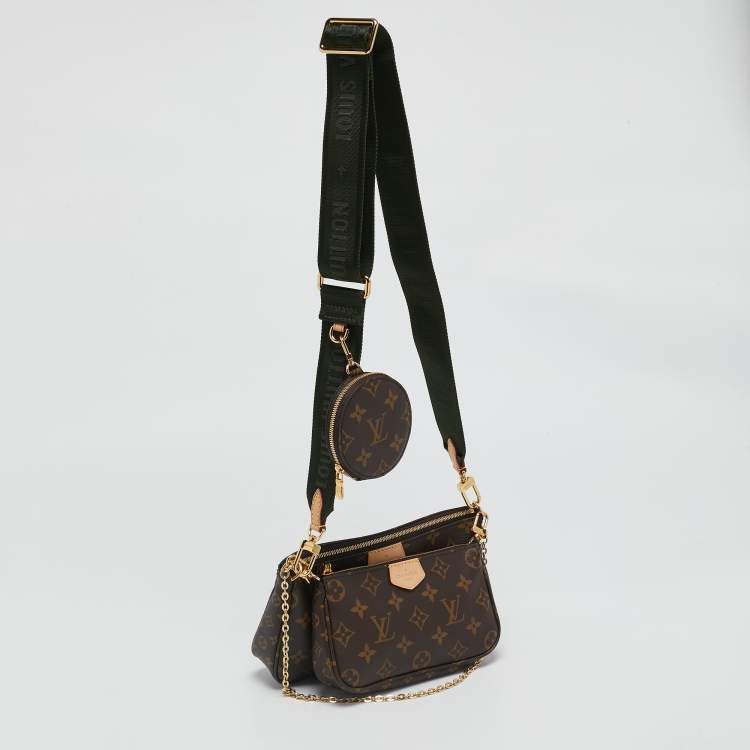 Pre Owned Louis Vuitton Green Monogram Canvas Multi Pochette Accessories Bag