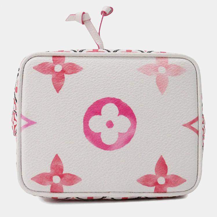 Pre Owned Louis Vuitton Rose Monogram Visor Pool Canvas Nano Noe Bag