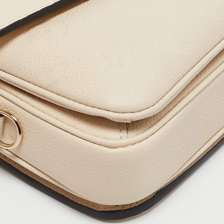 Pre Owned Louis Vuitton Creme Monogram Empreinte Leather Pochette Metis East West Bag