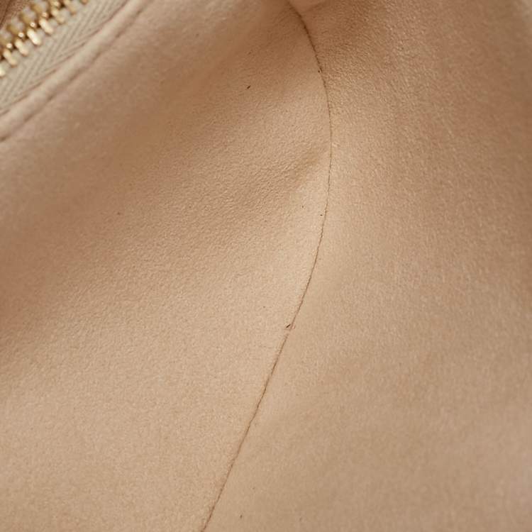 Pre Owned Louis Vuitton Creme Monogram Empreinte Leather Pochette Metis East West Bag