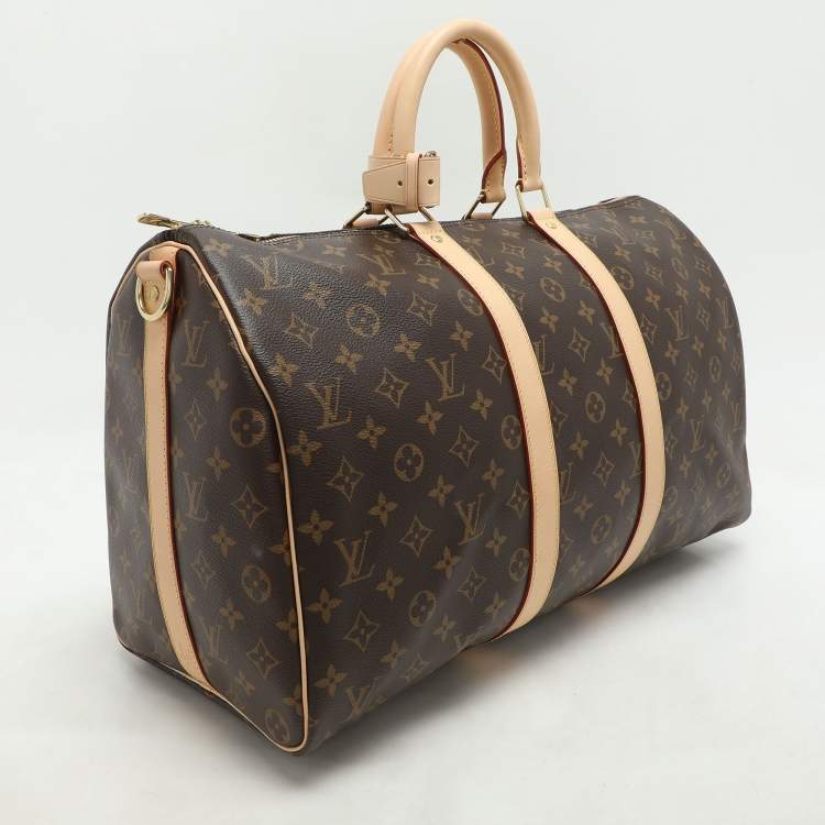 Pre Owned Louis Vuitton Monogram Canvas Keepall Bandouliere 45 Bag
