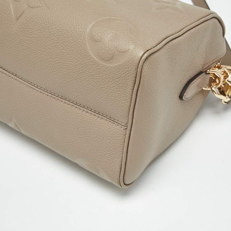 Pre Owned Louis Vuitton Tourterelle Monogram Impreinte Leather Speedy 25 Bandouliere Bag