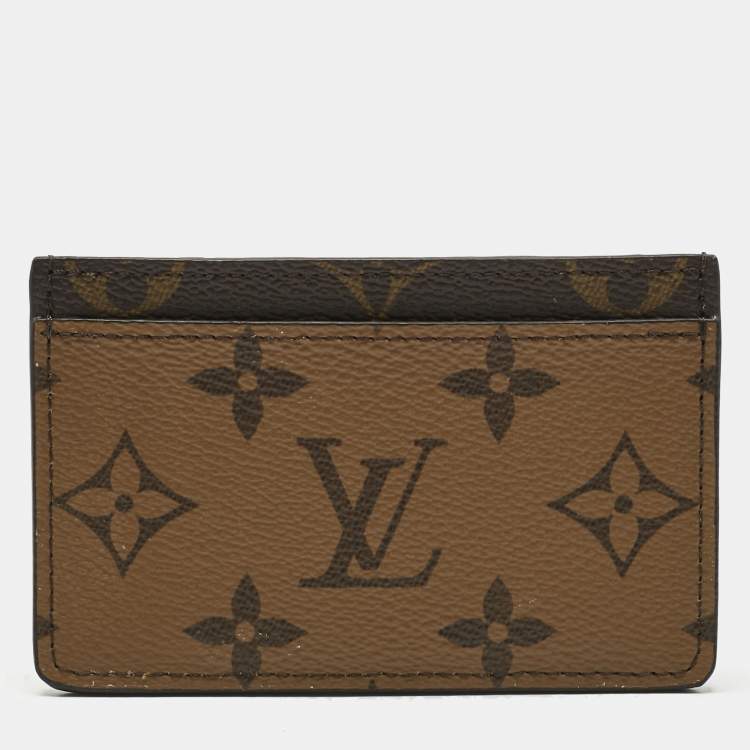 Pre Owned Louis Vuitton Monogram Reverse Canvas Card Holder